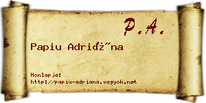 Papiu Adriána névjegykártya